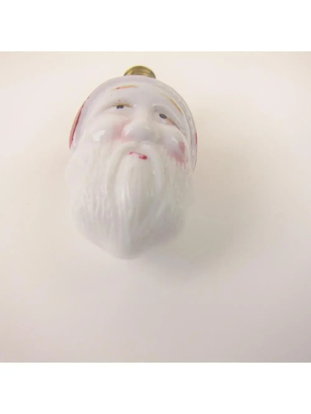 Vintage Santa Claus Christmas Milk Glass Light Bulb Double Side Face Japan WORKS